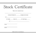 Share Certificate Template Pdf