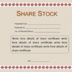 Shareholding Certificate Template