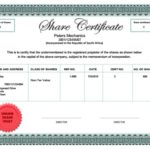 Shareholding Certificate Template