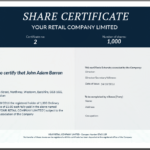 Shareholding Certificate Template