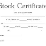 Shareholding Certificate Template