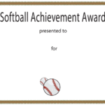 Softball Award Certificate Template