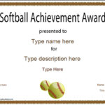 Softball Award Certificate Template