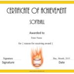 Softball Award Certificate Template