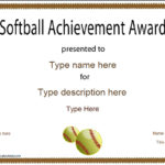 Softball Certificate Templates