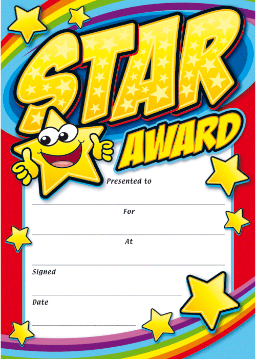 Star Award Certificate Template