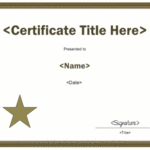 Star Award Certificate Template