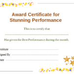 Star Award Certificate Template