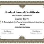 Student Of The Year Award Certificate Templates