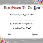 Student Of The Year Award Certificate Templates