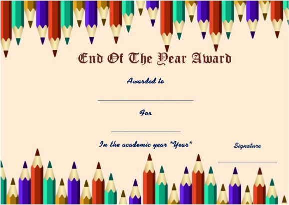 Student Of The Year Award Certificate Templates