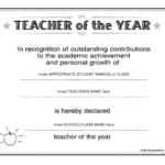 Student Of The Year Award Certificate Templates