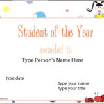 Student Of The Year Award Certificate Templates