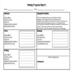 Student Progress Report Template