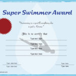 Swimming Award Certificate Template