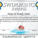 Swimming Award Certificate Template