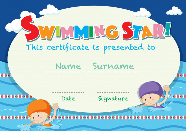 Swimming Award Certificate Template