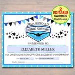 Swimming Award Certificate Template