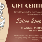 Tattoo Gift Certificate Template