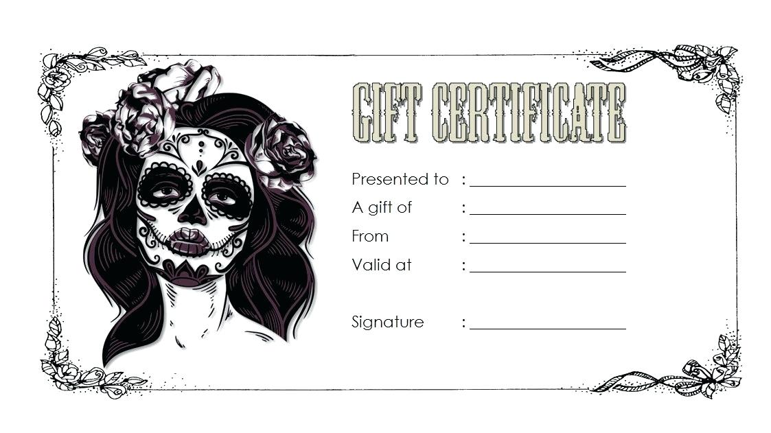 Tattoo Gift Certificate Template