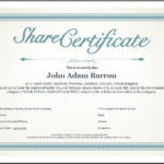 Template For Share Certificate