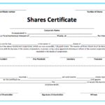 Template For Share Certificate