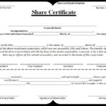 Template For Share Certificate