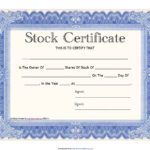 Template For Share Certificate