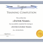 Template For Training Certificate