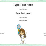 Tennis Certificate Template Free