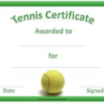 Tennis Certificate Template Free