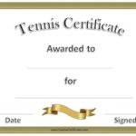 Tennis Certificate Template Free