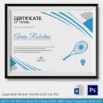 Tennis Certificate Template Free