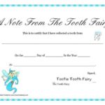 Tooth Fairy Certificate Template Free