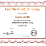 Training Certificate Template Word Format