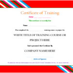 Training Certificate Template Word Format