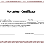 Volunteer Certificate Templates