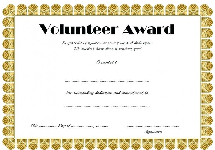 Volunteer Certificate Templates