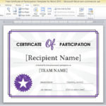 Word 2013 Certificate Template