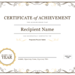 Word Template Certificate Of Achievement