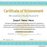 Word Template Certificate Of Achievement