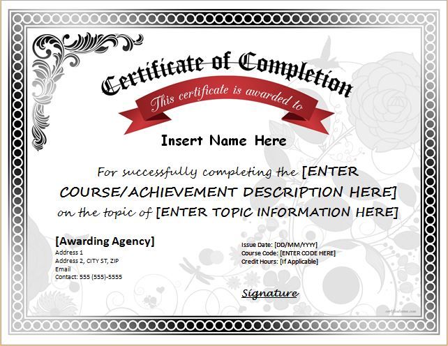 Word Template Certificate Of Achievement
