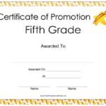 5Th Grade Graduation Certificate Template