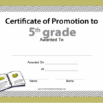 5Th Grade Graduation Certificate Template