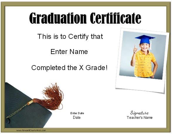 5Th Grade Graduation Certificate Template