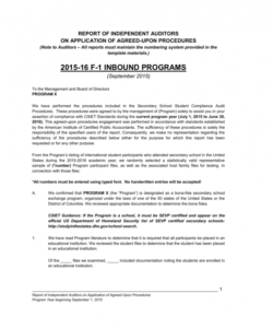 Image 9 for Agreed Upon Procedures Report Template