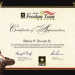 Army Certificate Of Achievement Template