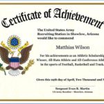 Army Certificate Of Achievement Template