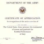 Army Certificate Of Achievement Template