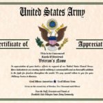 Army Certificate Of Achievement Template